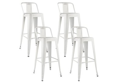 SET X 4 SILLAS DE BAR NOVAHUS 52758 TOLIX CON RESPALDO BLANCO