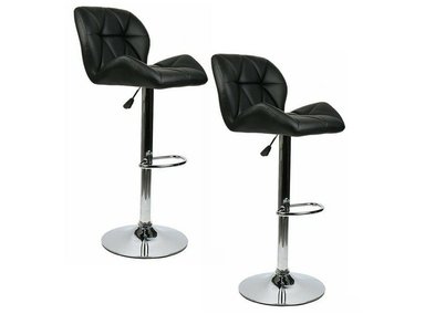 SET X 2 SILLAS ALTAS DE BAR NOVAHUS 52850 CON RESPALDO NEGRO