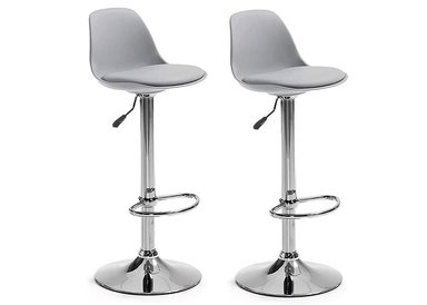 SET X 2 BANCOS ALTOS DE BAR NOVAHUS 52854 ORLANDO OSLO GRIS - 1
