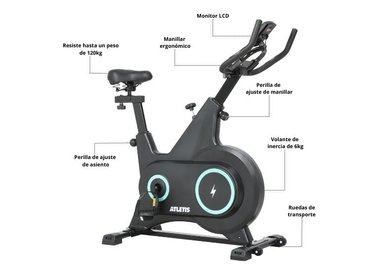 BICICLETA SPINNING ATLETIS 1645650 K300 PRO CON VOLANTE INERCIA 6 KG ROJO - 7
