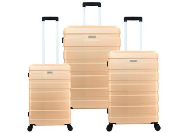 SET MALETAS RÍGIDAS DANUBIO S-M-L DORADO