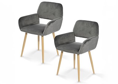 PACK 2 SILLAS DE COMEDOR BUTACA CROMWELL  GRIS