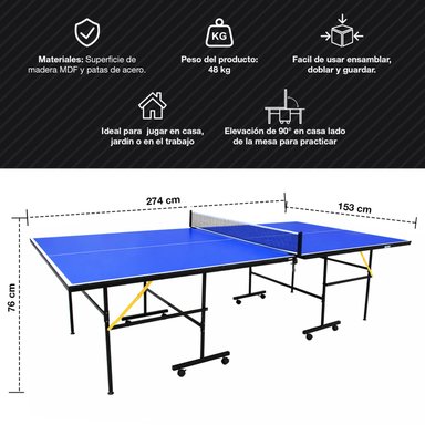 MESA DE PING PONG PLEGABLE AVANZADA VERDE - 3