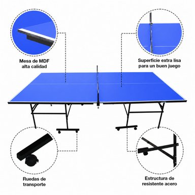 MESA DE PING PONG PLEGABLE AVANZADA VERDE - 4