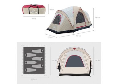 CARPA 6 PERSONAS CAMPING OUTDOOR BEIGE - 4