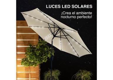SOMBRILLA QUITASOL CON ILUMINACIÓN SOLAR BEIGE - 2