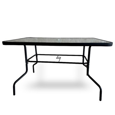 MESA TERRAZA VIDRIO Y ACERO 120X80X72CM NEGRA - 5