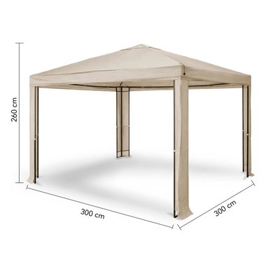 TOLDO PREMIUM TERRAZA 3X3M ESTRUCTURA METALICA BEIGE - 3