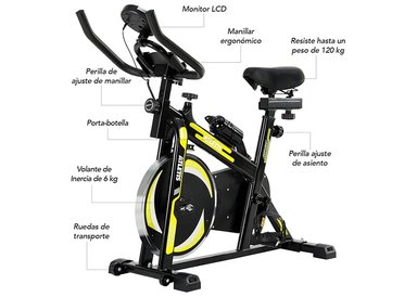 BICICLETA SPINNING K300 6KG AMARILLO - 2