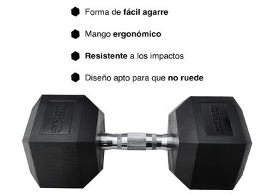 MANCUERNA HEXAGONAL 25 KG NEGRO - 5