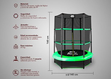 CAMA ELÁSTICA 140 CM VERDE - 3