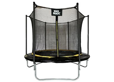 CAMA ELÁSTICA MAX MAGIC 244CM NEGRA CON RED DE SEGURIDAD - 1