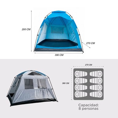CARPA FAMILIAR YOSEMITE 8P 3000 MM IMPERMEABLE - 3