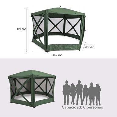 TOLDO CAMPING INSTANTÁNEO 3.5M IMPERMEABLE 1000 MM C/MOSQUITERA - 4