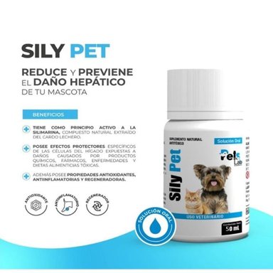 VITAMINAS PERROS Y GATOS PETS LAB PROTECTOR HEPATICO NATURAL SILY PET FRASCO 50 ML X 2 - 2