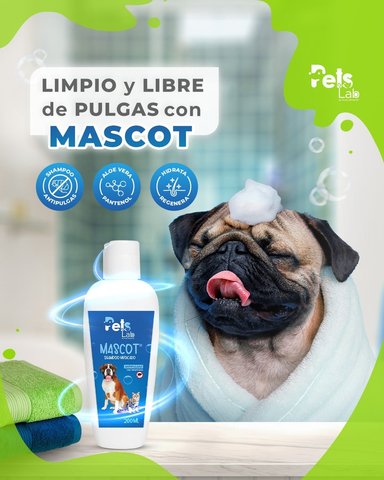SHAMPOO PERRO Y GATO PETS LAB ANTIPULGAS MASCOT 2X1 - 2