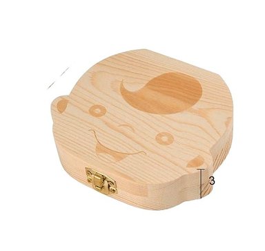 CAJA DE DIENTES DE LECHE PARA BEBÉ DE MADERA MACIZA - NIÑO