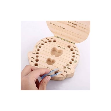 CAJA DE DIENTES DE LECHE PARA BEBÉ DE MADERA MACIZA - NIÑO - 4