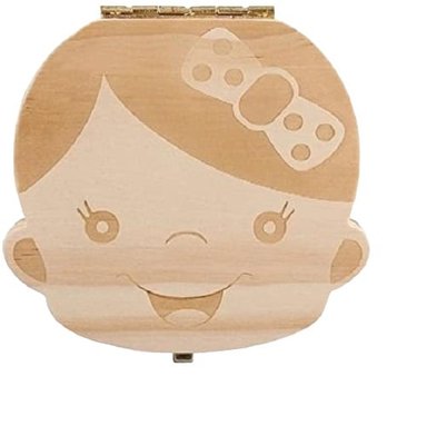 CAJA DIENTES LECHE MADERA MACIZA PARA BEBÉ