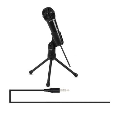 MICRÓFONO DE CONDENSADOR PROFESIONAL DE 3.5 MM CON SOPORTE DE TRÍPODE PARA PC – NEGRO