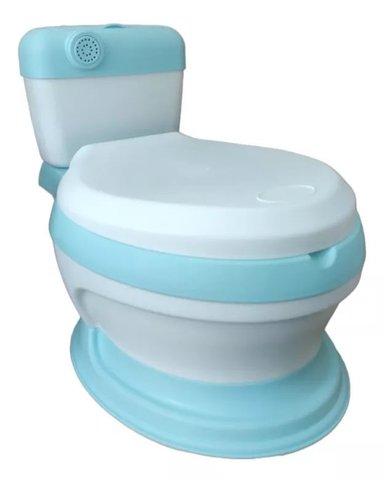 BACÍN URINARIO EN FORMA INODORO BEBE MUSICAL CELESTE