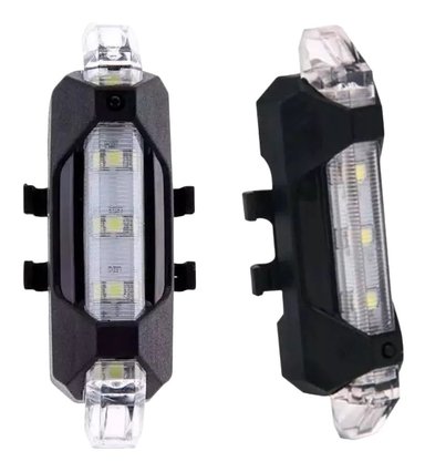 LUZ LED POSTERIOR PARA BICICLETA Y SCOOTER RECARGABLE BLANCO X 2 UND