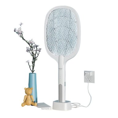 RAQUETA ELECTRICA ORIGINAL MATA MOSCAS MOSQUITOS ZANCUDOS BLANCO