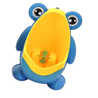 URINARIO VERTICAL PARA BEBÉ FORMA DE RANA CELESTE