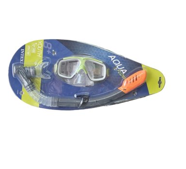 SET DE MÁSCARA Y SNORKEL DE NATACIÓN INTEX VERDE
