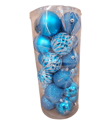 ADORNOS NAVIDEÑOS VINTAGE DE VIDRIO AZUL BOLAS - 2