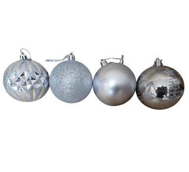 BOLAS NAVIDEÑAS DE NAVIDAD 24 UND PLATEADO