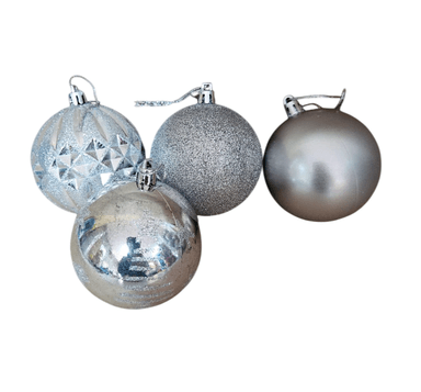 BOLAS NAVIDEÑAS DE NAVIDAD 24 UND PLATEADO - 2