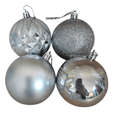 ADORNOS DE ESFERAS DE NAVIDAD 24 UND PLATEADO - 4