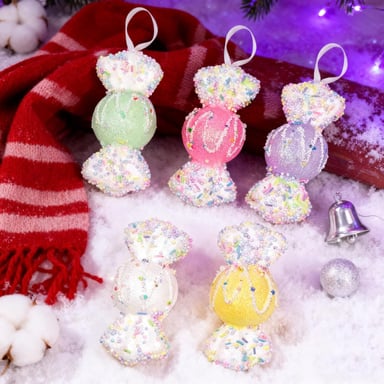 ADORNOS DE ÁRBOL DE NAVIDAD DECORACIONES NAVIDEÑAS REDONDO X 8 UND - 10