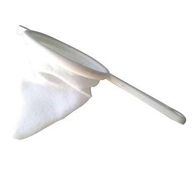 COLADOR FRANELA DE TELA BLANCA DE 28 CM LARGO