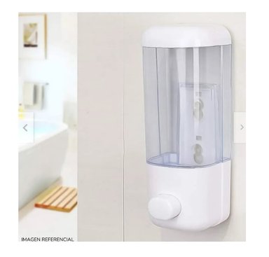 DISPENSADOR DE JABON LÍQUIDO 500 ML PVC CON ACCESORIOS BLANCO