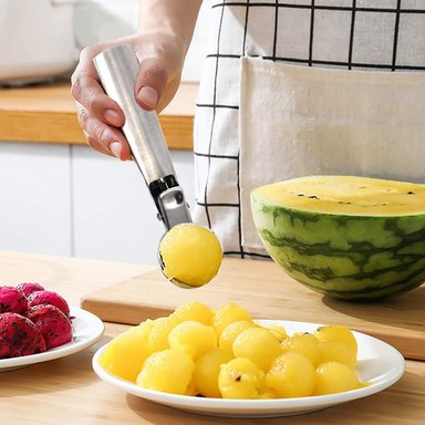 CUCHARA DE HELADO DE ACERO INOXIDABLE CON LIBERACIÓN 18 CM X 2 UND