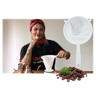 COLADOR FRANELA DE TELA BLANCA DE 28 CM LARGO X 3 UND