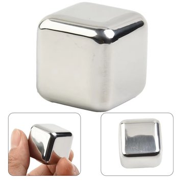 CUBOS DE HIELO DE ACERO INOXIDABLE REUTILIZABLES 8 UND