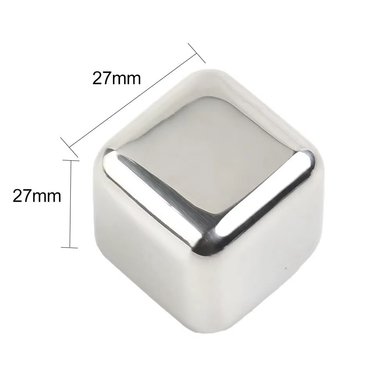 SET X 4 CUBOS DE HIELO DE ACERO INOXIDABLE - 4