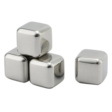 CUBOS DE HIELO DE ACERO INOXIDABLE PIEDRAS 4 UND