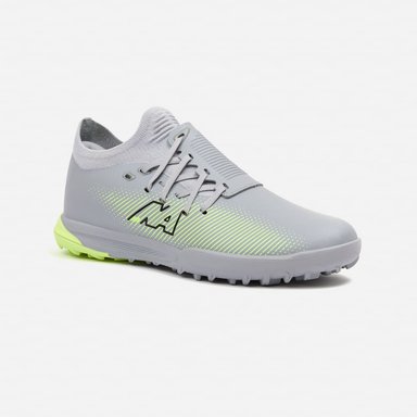 ZAPATILLAS NEW ATHLETIC FOOTBALL CRONOS111 GRIS CON VERDE NEÓN JUVENIL