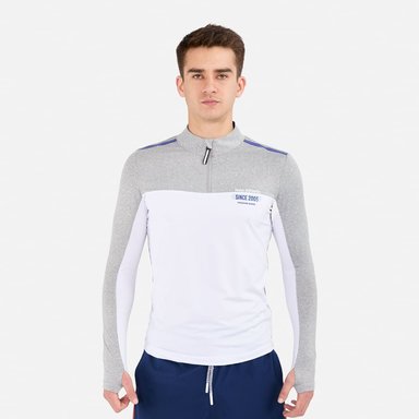 POLO ML NEW ATHLETIC MARK GRIS CON BLANCO HOMBRE