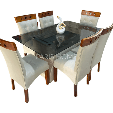 JUEGO COMEDOR ZONAHOME MILLION 6 SILLAS BEIGE