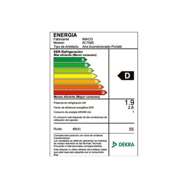 AIRE ACONDICIONADO IMACO PORTÁTIL DIGITAL 6500BTU AC7000 - 5