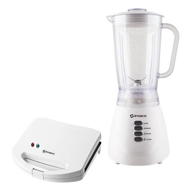 COMBO IMACO BL4125IST101 2 PANES SANDWICHERA +LICUADORA V/PLAST 1.25 LT 2VEL 500W