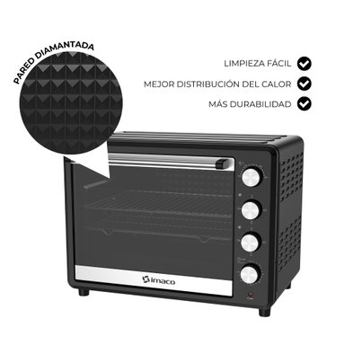 HORNO IMACO ELÉCTRICO CON ROSTICERO HEB60R 66LTS GRIS - 3