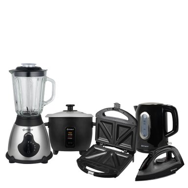 PENTACOMBO LICUADORA + ARROCERA + HERVIDOR + PLANCHA + SANDWICHERA