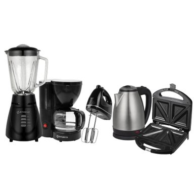 PENTACOMBO LICUADORA BL4125VN + HERVIDOR KE1801 + SANDWICHERA IST101N + CAFETERA ICM608N + BATIDORA DE MANO HM3025N