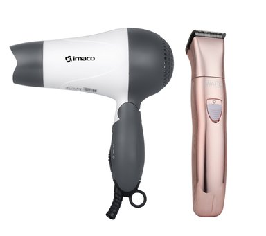 COMBO SECADORA DE CABELLO PORTATIL 1000W HD1000 IMACO+ DEPILADORA FACIAL Y CORPORAL PARA DAMA WAHL
